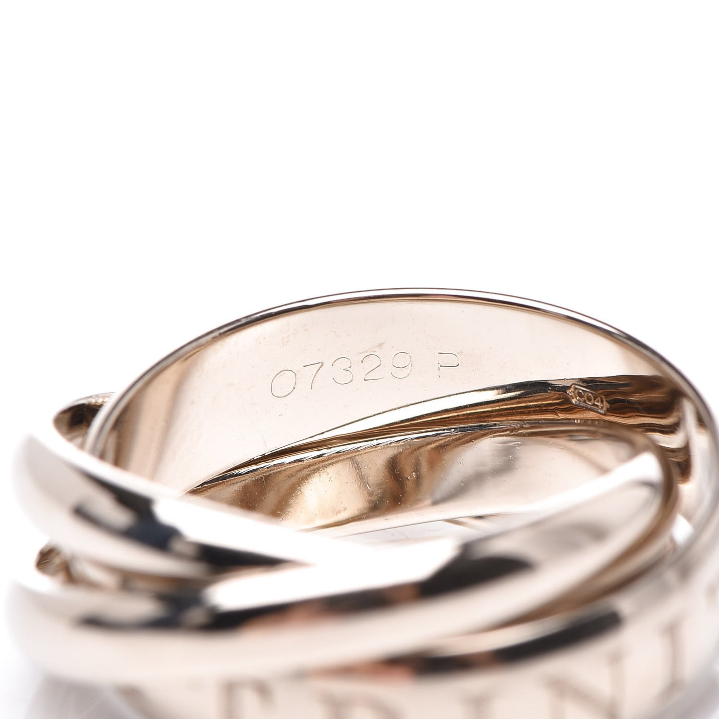 18K White Gold 98 Xmas Limited Trinity Ring 51 5.75