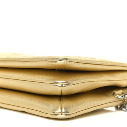 Louis Vuitton Metallic Lambskin Embossed Monogram Pochette Coussin Gold 6 of 9
