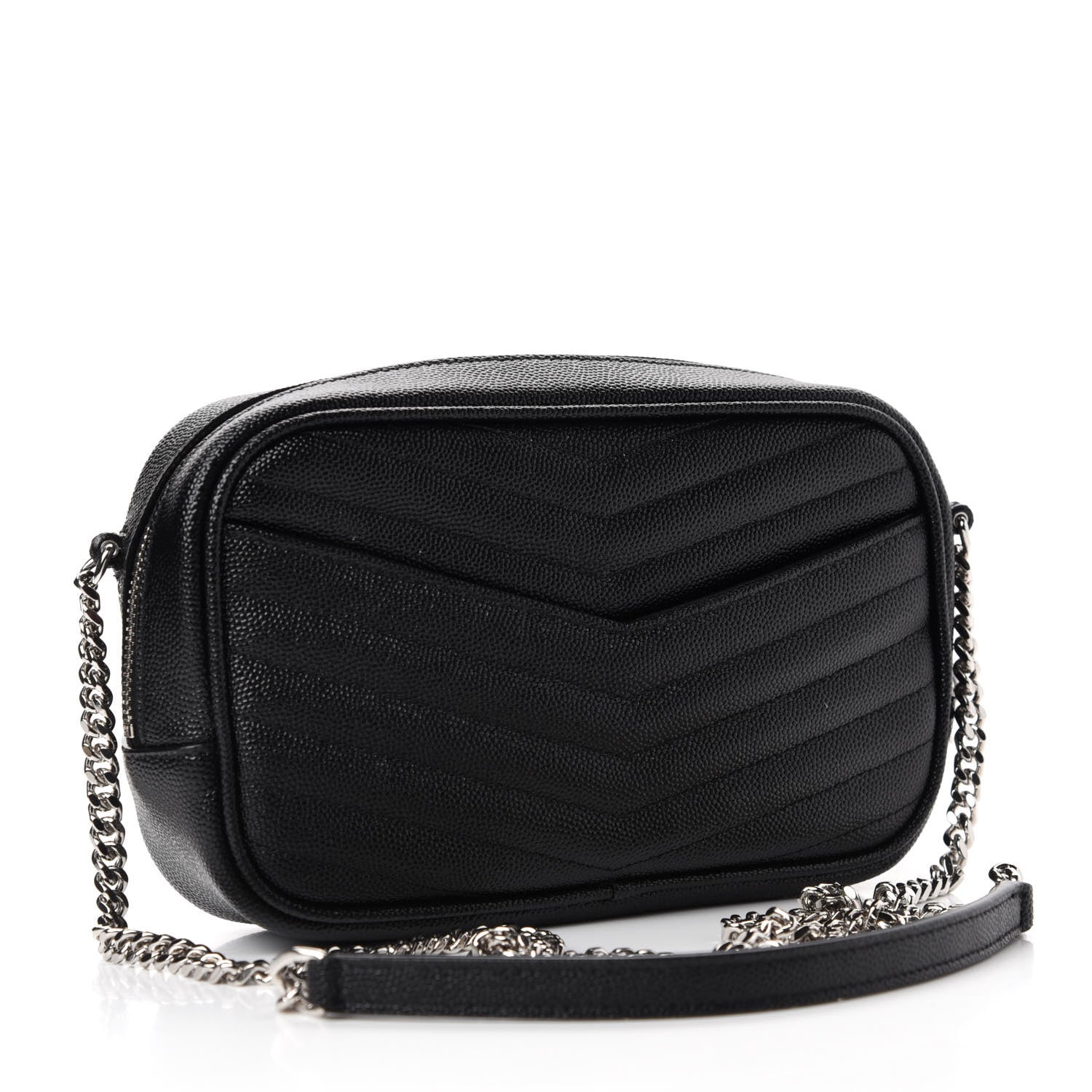 Saint Laurent Grain De Poudre Matelasse Monogram Mini Lou Camera Bag Black 3 of 11