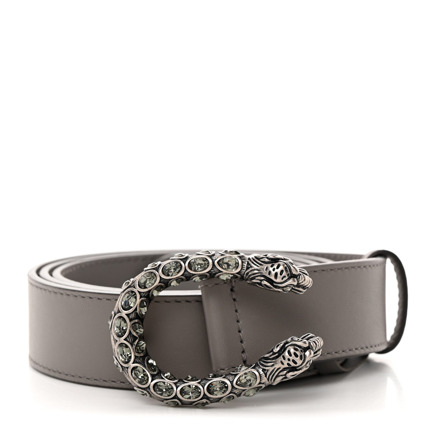Gucci Moon Calfskin Crystal Dionysus 30mm Belt 95 38 Grey 1 of 5