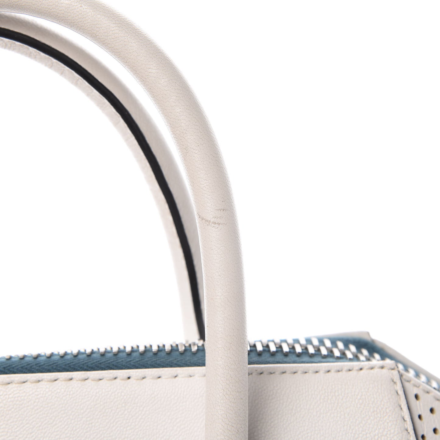Lambskin Perforated Small Antigona White