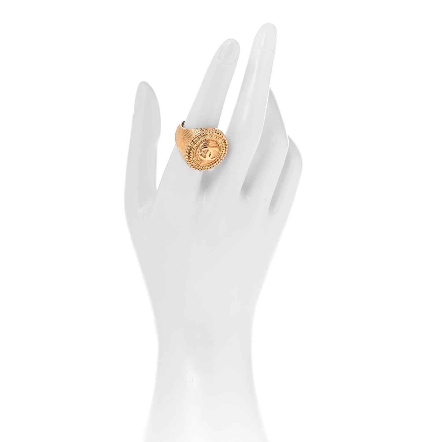 Metal CC Rope Ring 7 Gold