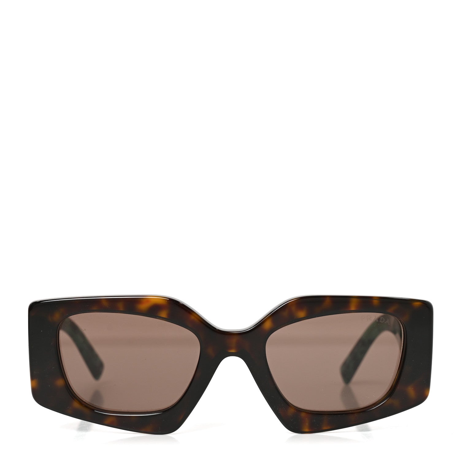 Prada Acetate Square Sunglasses SPR 15Y Tortoise Green 2 of 7