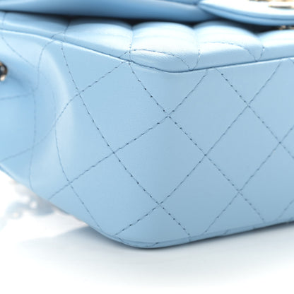Chanel Lambskin Quilted Mini Rectangular Flap Light Blue 9 of 11