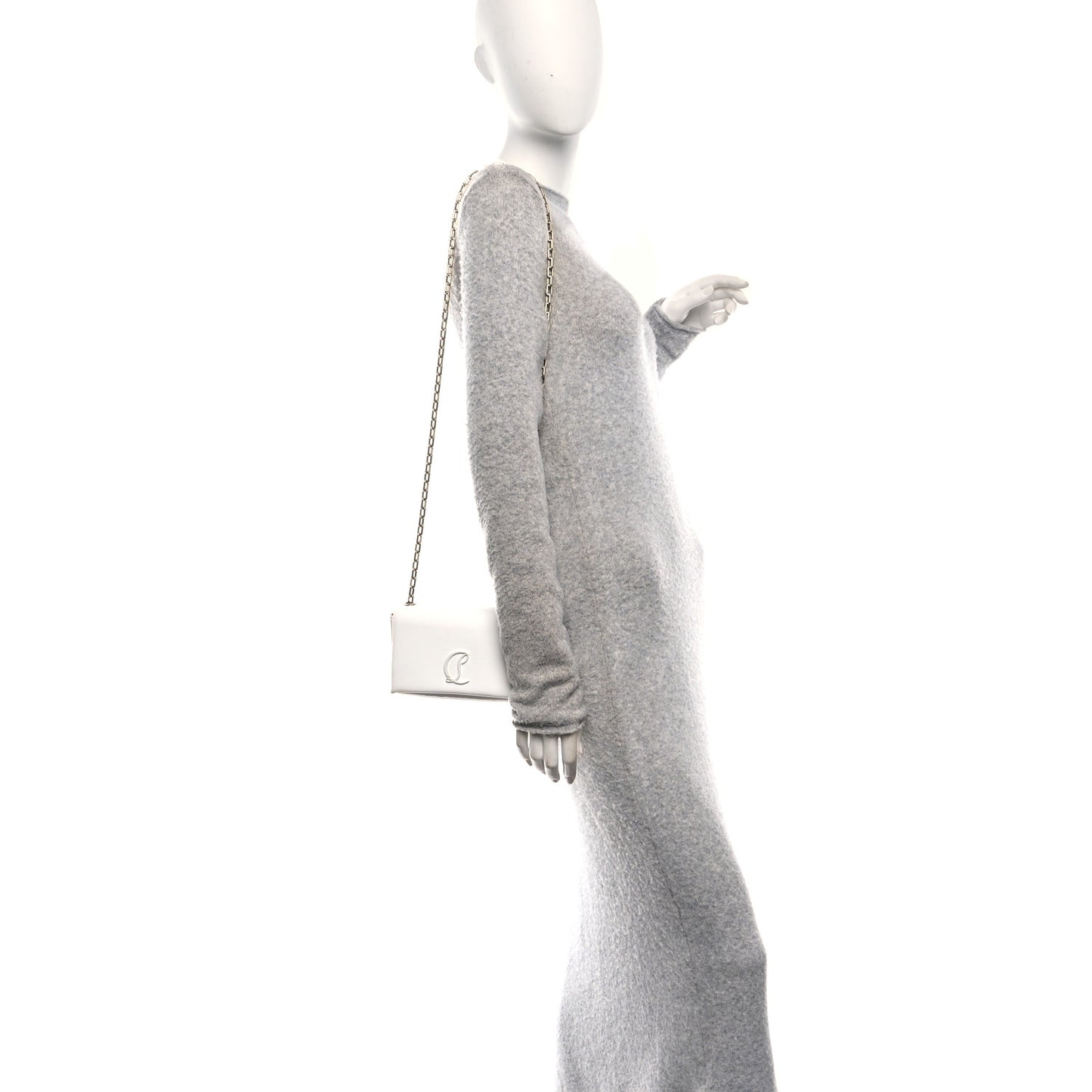 Naplak Patent Calfskin Monochrome Small Loubi54 Shoulder Bag White