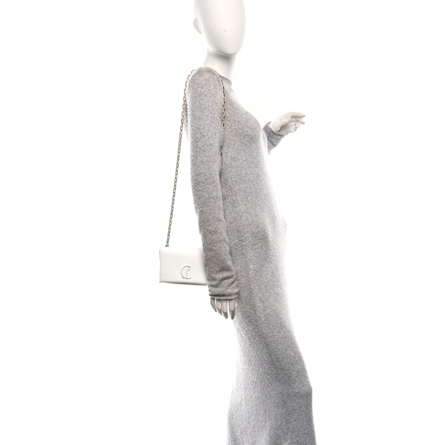 Christian Louboutin Naplak Patent Calfskin Monochrome Small Loubi54 Shoulder Bag White 2 of 9