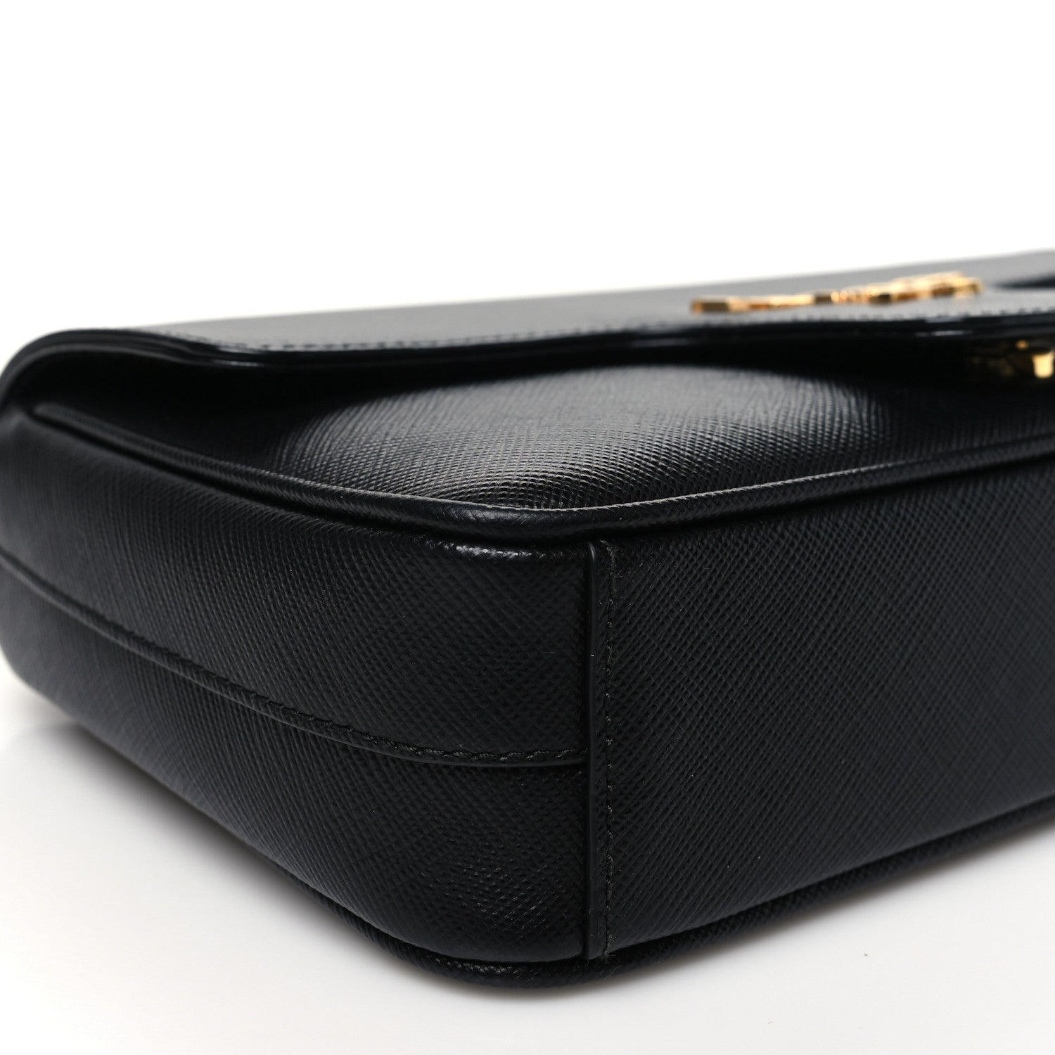Prada Saffiano Flap Shoulder Bag Black 7 of 8