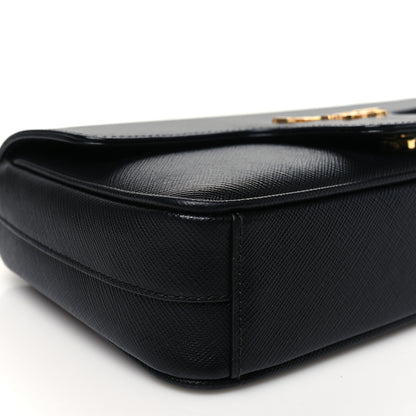 Prada Saffiano Flap Shoulder Bag Black 7 of 8