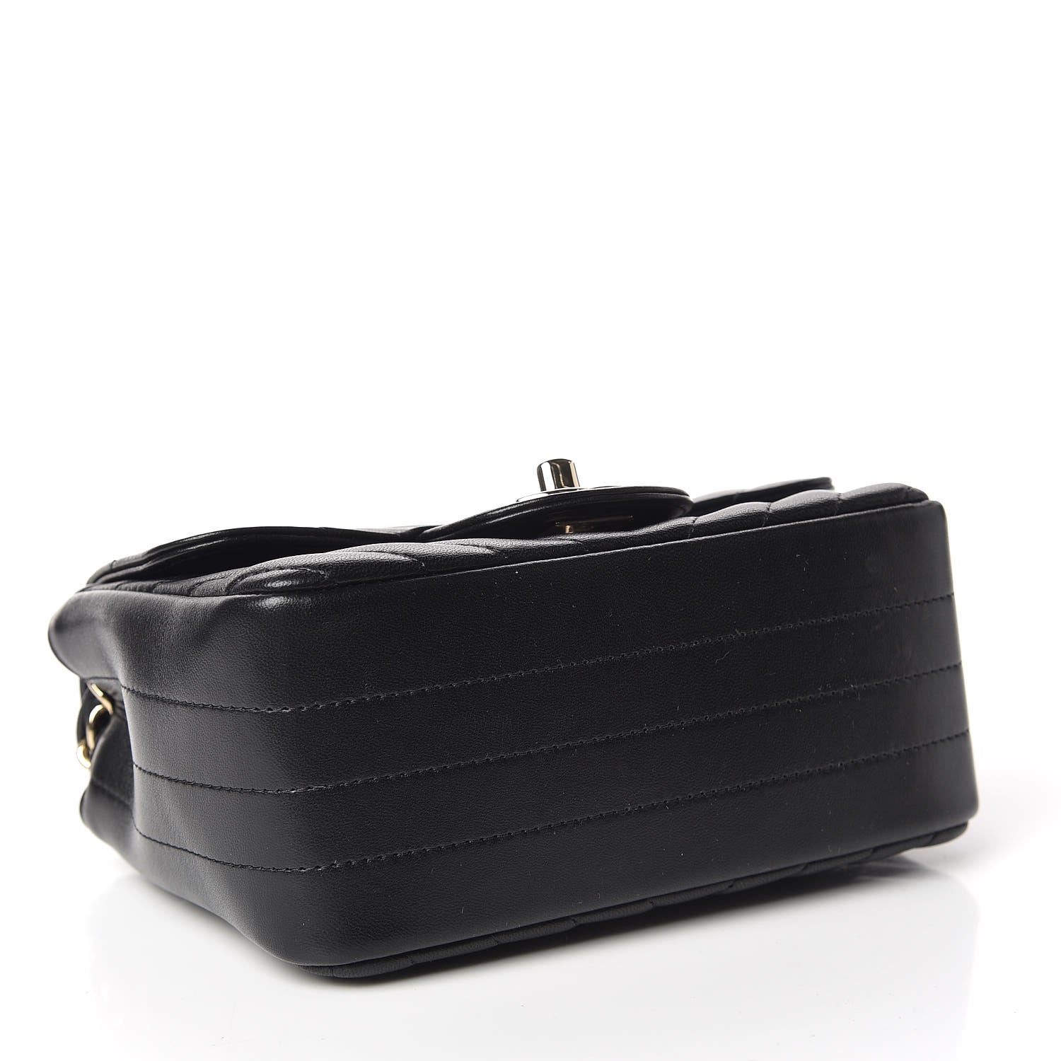 Chanel Lambskin Chevron Quilted Mini Square Flap Black 4 of 10