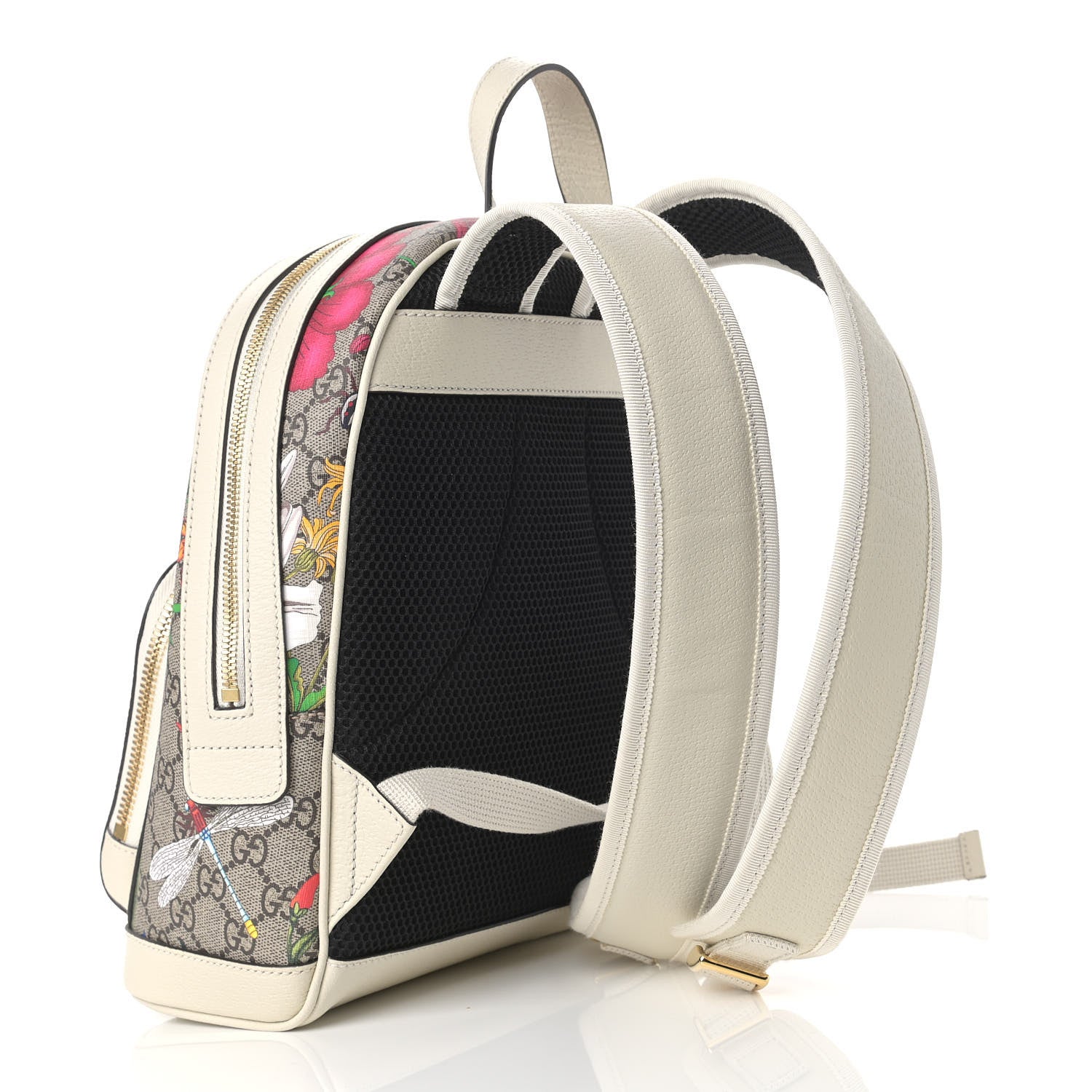 Gucci GG Supreme Monogram Flora Web Small Ophidia Day Backpack White 3 of 9