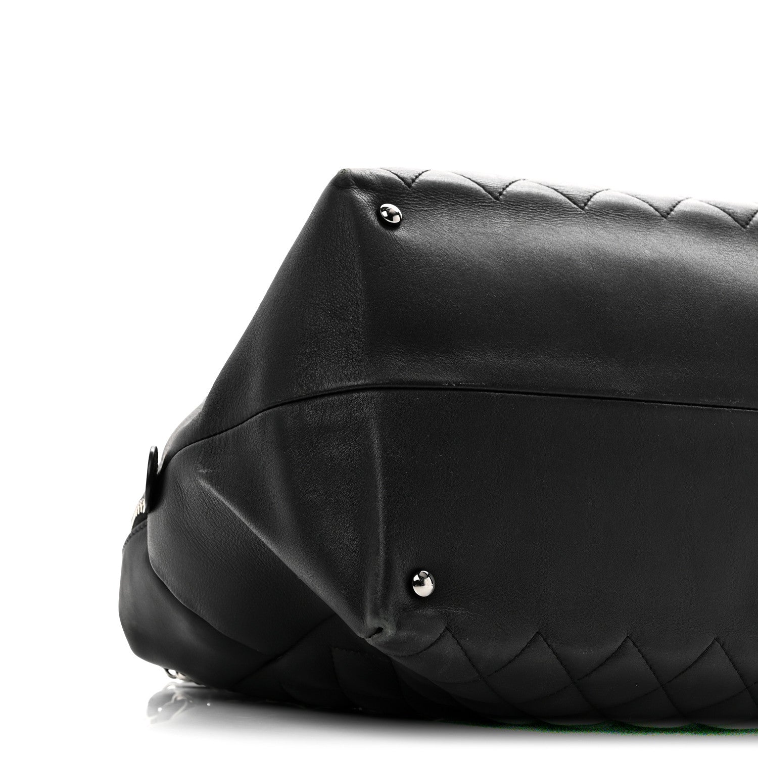 Chanel Calfskin Quilted Feather Weight Bowling Bag Black 9 of 11