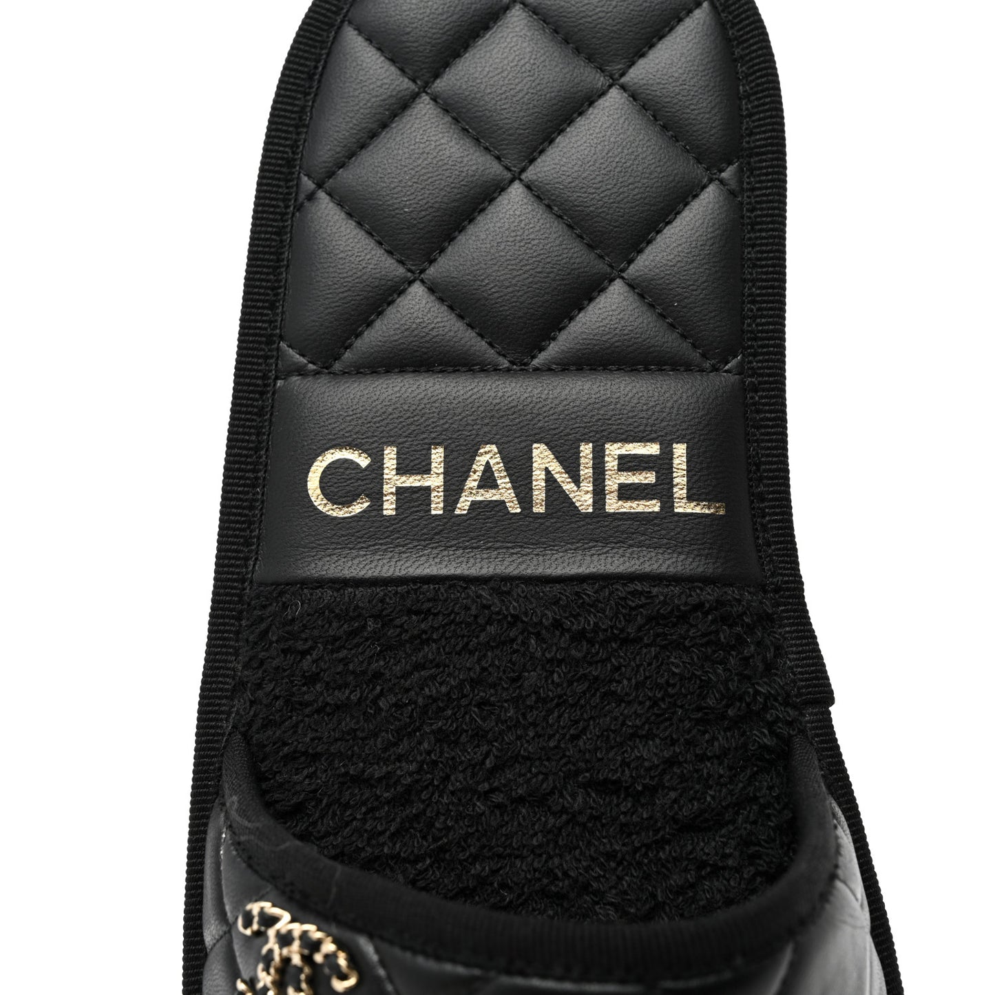 Lambskin CC Flat Mules XS Black