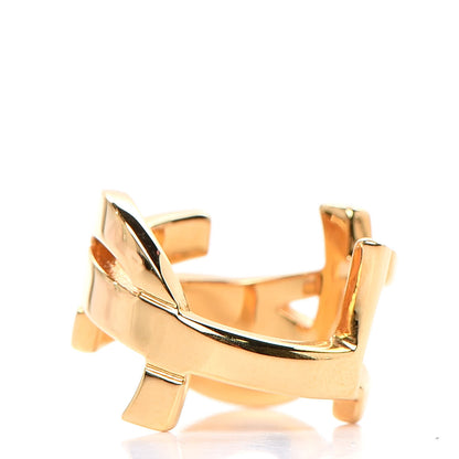 Saint Laurent Brass Monogram Cassandre Ring 6 Gold 3 of 4