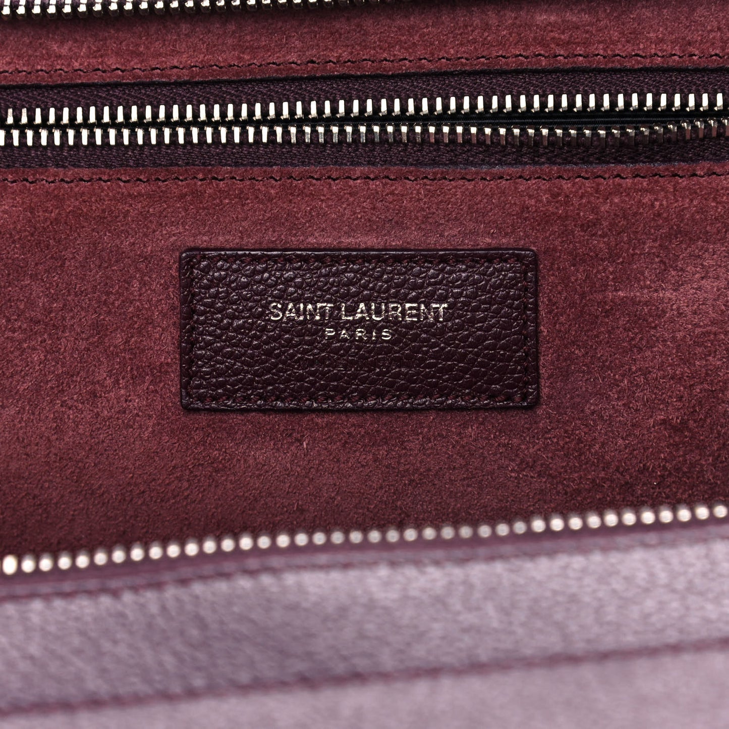 Grained Calfskin Suede Small Cabas Rive Gauche Amaranto