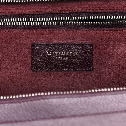 Saint Laurent Grained Calfskin Suede Small Cabas Rive Gauche Amaranto 5 of 12