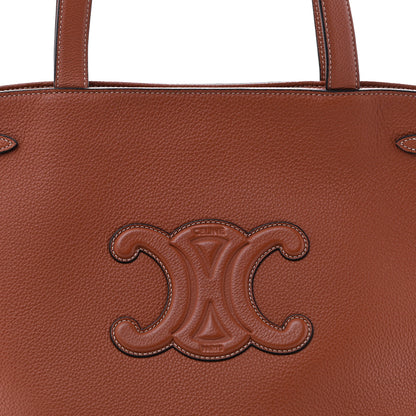 Celine Grained Calfskin Triomphe Medium Cabas Anais Tan 8 of 12
