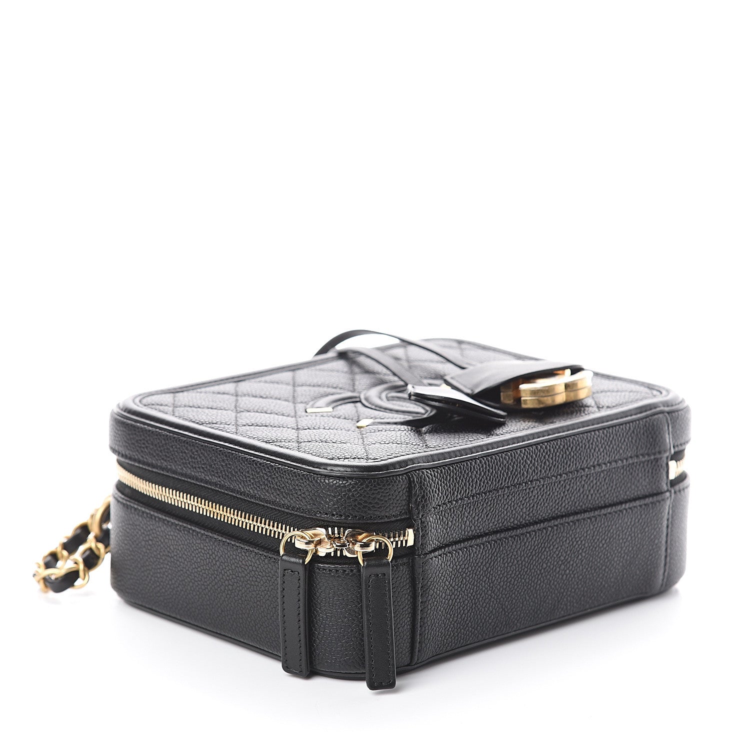 Chanel Caviar Quilted Medium CC Filigree Vanity Case Black 3 of 8