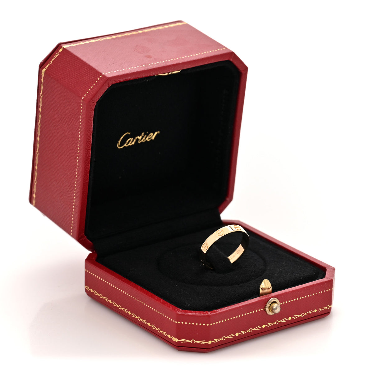 18K Yellow Gold 3.5mm LOVE Wedding Band Ring 56 7.5