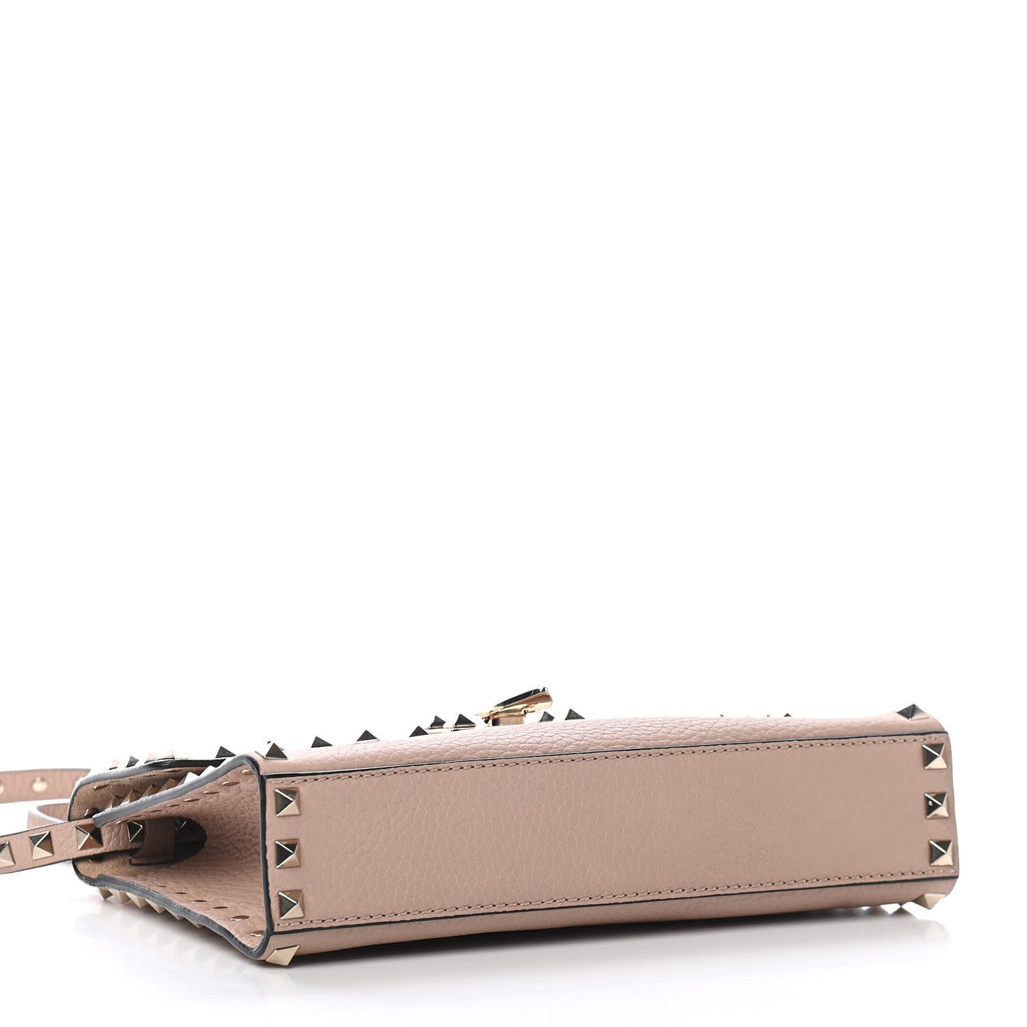 Pebbled Calfskin Medium Rockstud Flip Lock Crossbody Bag Poudre