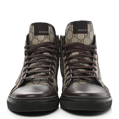 Gucci Monogram Mens High Top Sneaker 8.5 Dark Brown 2 of 10