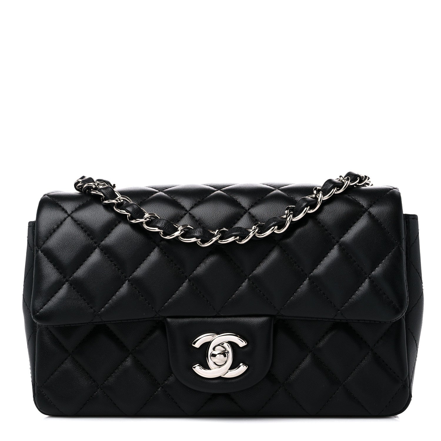 Chanel Lambskin Quilted Mini Rectangular Flap Black 1 of 10
