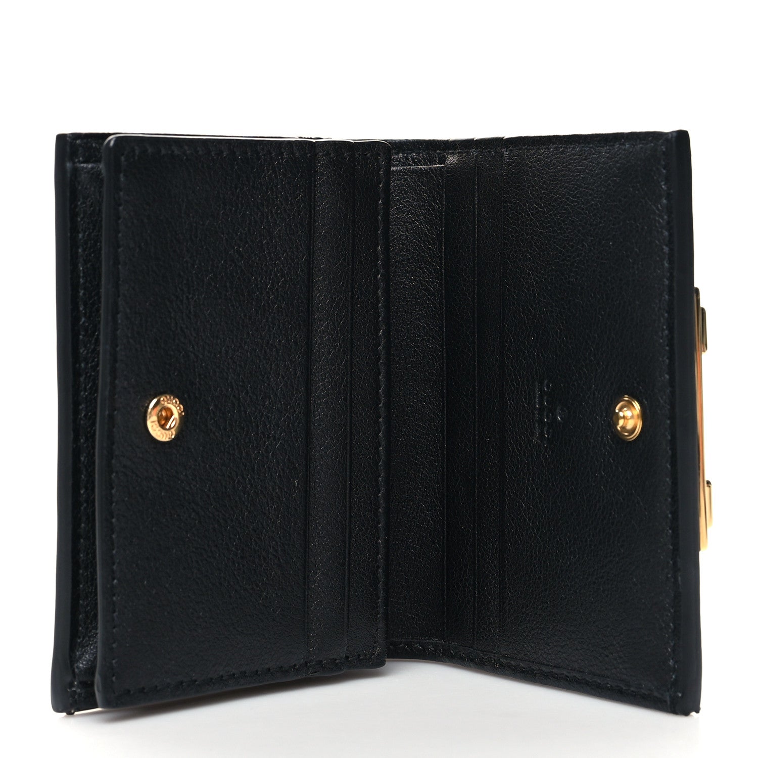 Gucci Wonka Grain Calfskin GG Monogram Embossed Card Case Wallet Black 5 of 10