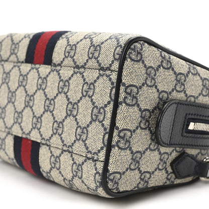 Gucci GG Supreme Monogram Textured Dollar Calfskin Web Mini Ophidia Top Handle Bag Beige Blue 10 of 10