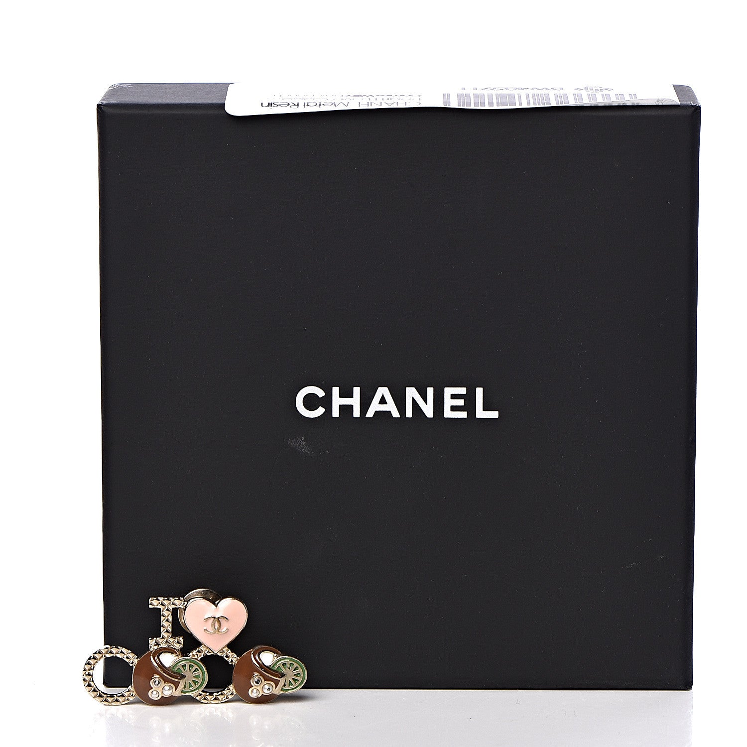 Chanel Metal Resin Pearl I Love Coco Brooch Gold Brown Pink 5 of 5