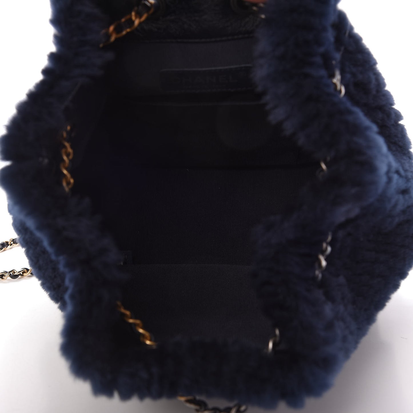 Shearling Small Gabrielle Backpack Navy