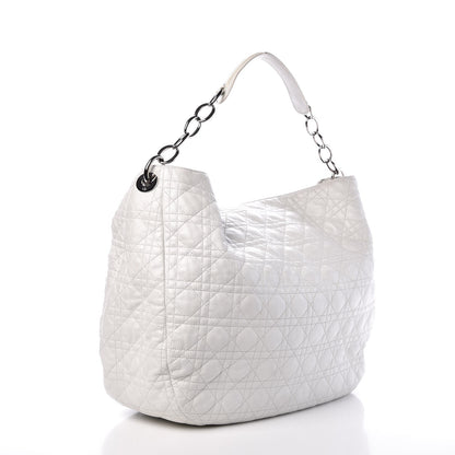 Christian Dior Lambskin Cannage Large Dior Soft Hobo White 3 of 11
