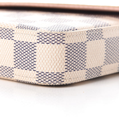Louis Vuitton Damier Azur Pochette Felicie Chain Wallet Rose Ballerine 12 of 13