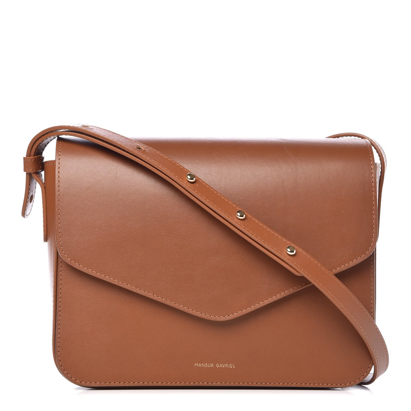 Calfskin Envelope Flap Crossbody Bag Saddle