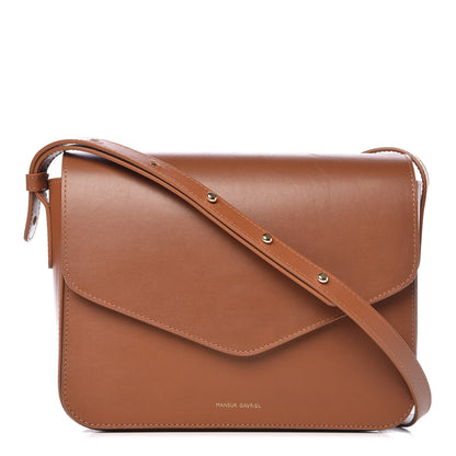 Mansur Gavriel Calfskin Envelope Flap Crossbody Bag Saddle 2 of 12