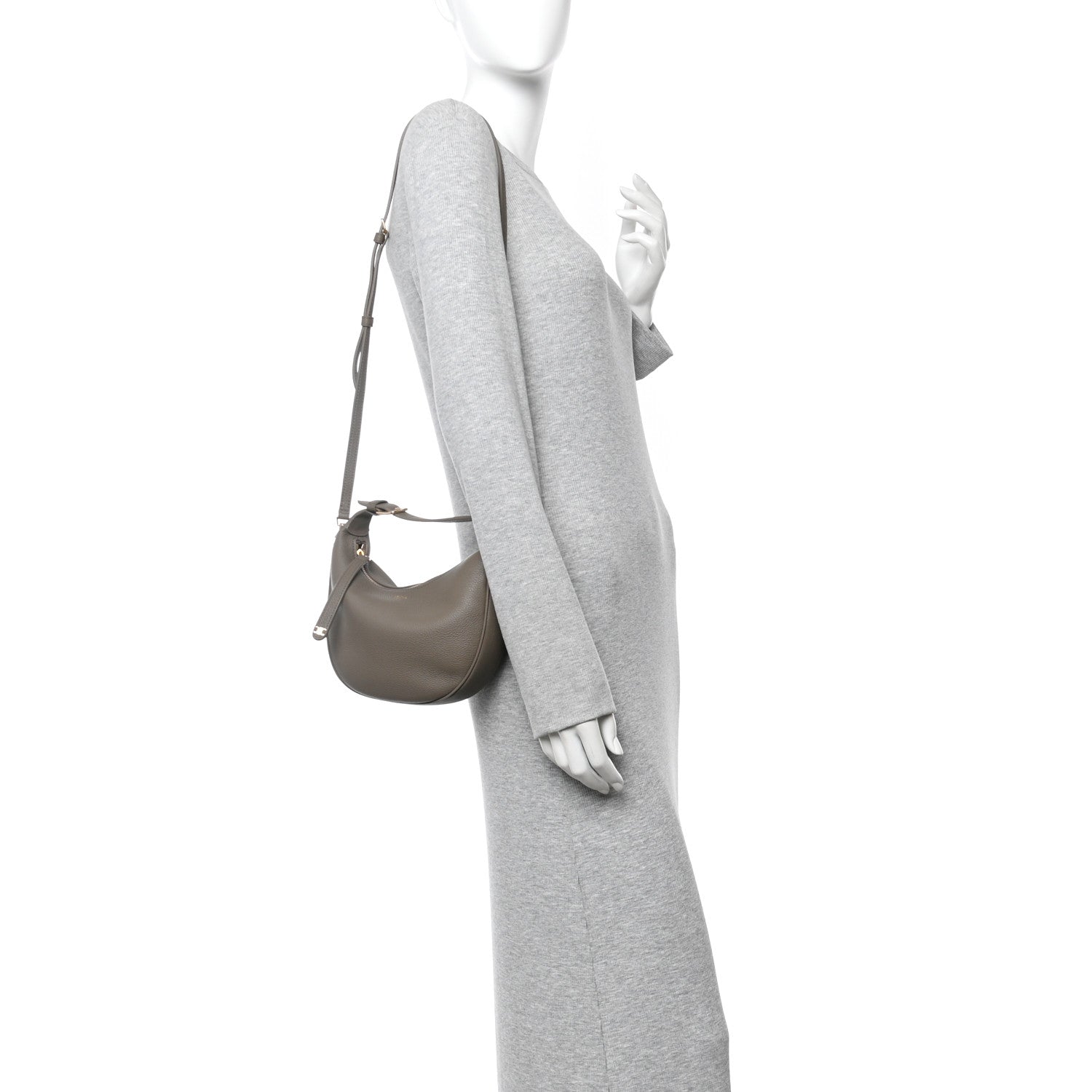 Celine Supple Grained Calfskin Teen Lulu Shoulder Bag Souris 2 of 9