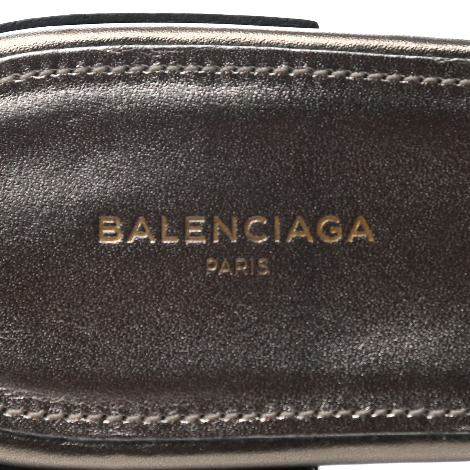 Balenciaga Metallic Lambskin Giant Silver Flat Sandals 35 Pewter 7 of 8