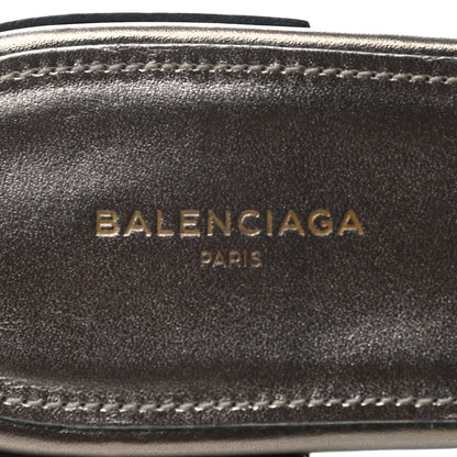 Balenciaga Metallic Lambskin Giant Silver Flat Sandals 35 Pewter 7 of 8