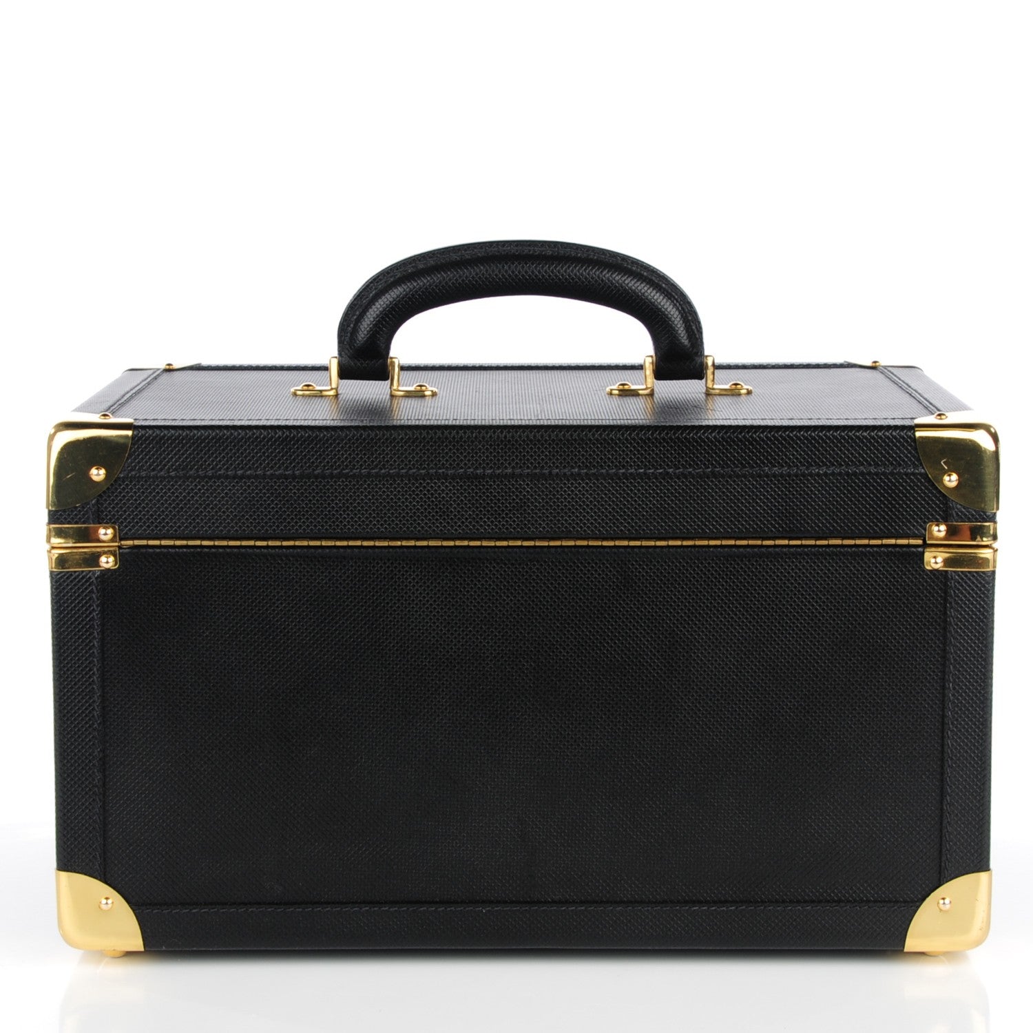 Bottega Veneta Vintage Stamped Calfskin Vanity Trunk Black 3 of 11