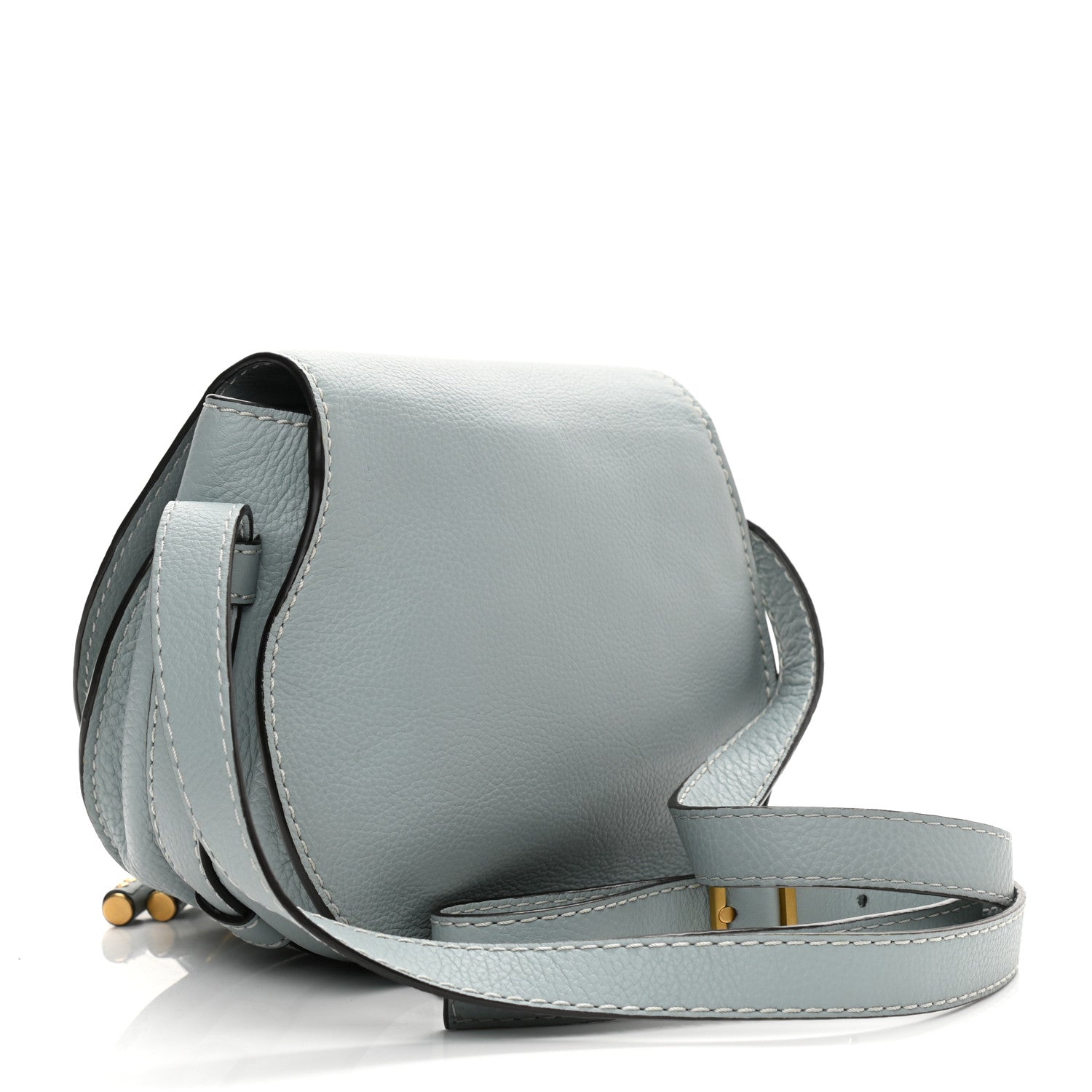 Chloe Calfskin Mini Marcie Round Crossbody Bag Faded Blue 3 of 12