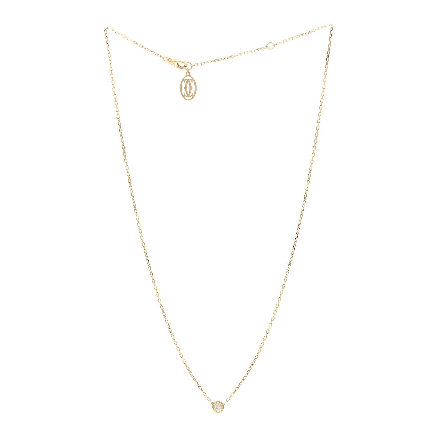 Cartier 18K Yellow Gold Diamond SM D'Amour Pendant Necklace 3 of 5