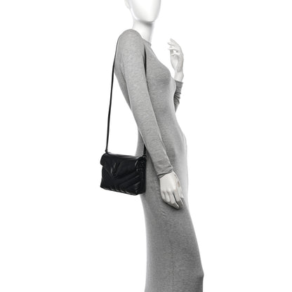Saint Laurent Calfskin Y Quilted Monogram Toy Loulou Crossbody Bag Black 2 of 10