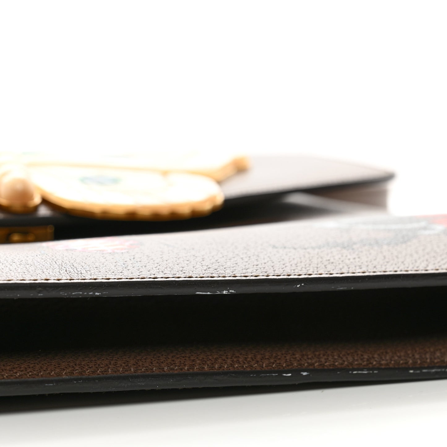 Calfskin Bamboo Web Falena Moth Top Handle Bag Brown