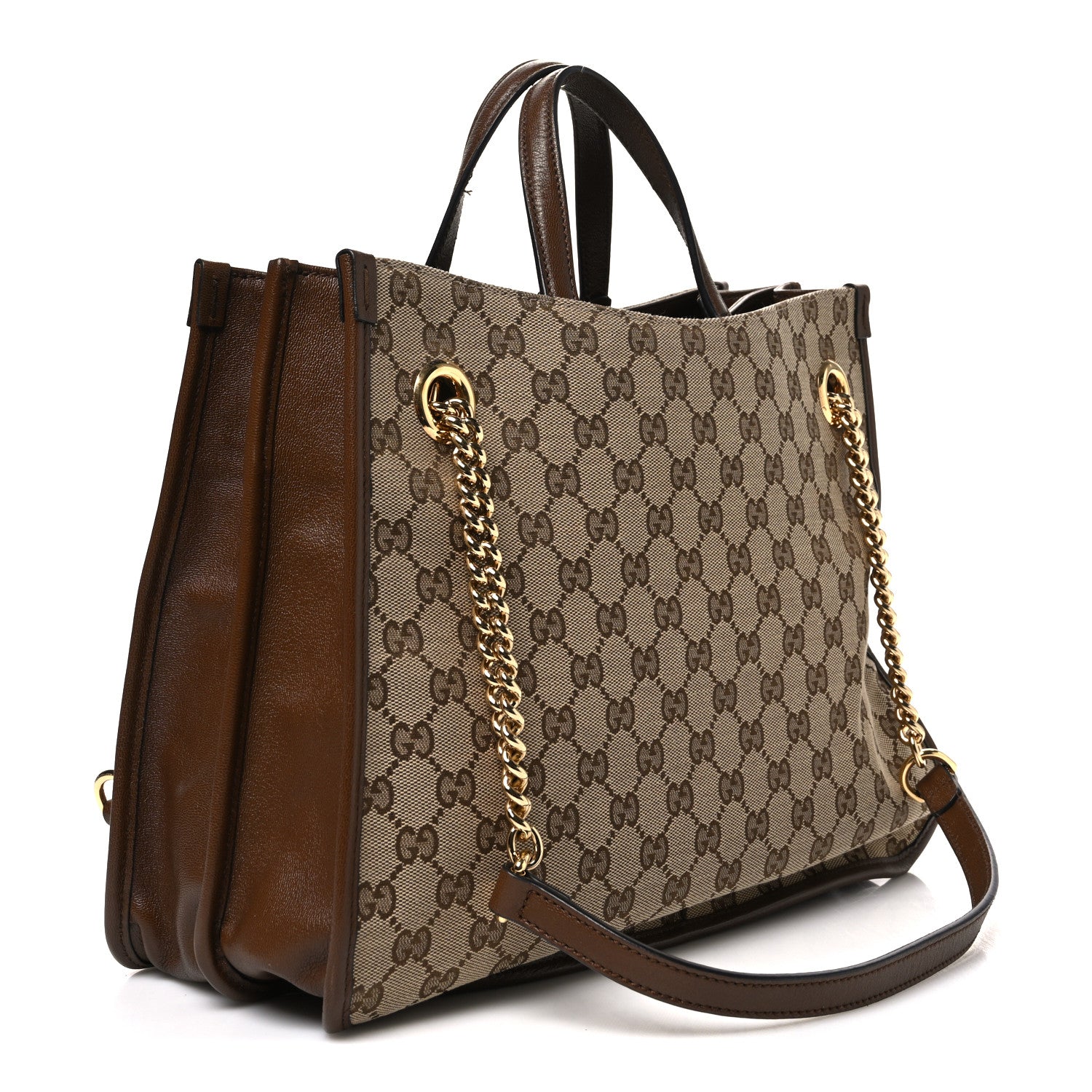 Gucci Monogram Calfskin Medium Horsebit 1955 Tote Bag Beige Brown Sugar 3 of 10