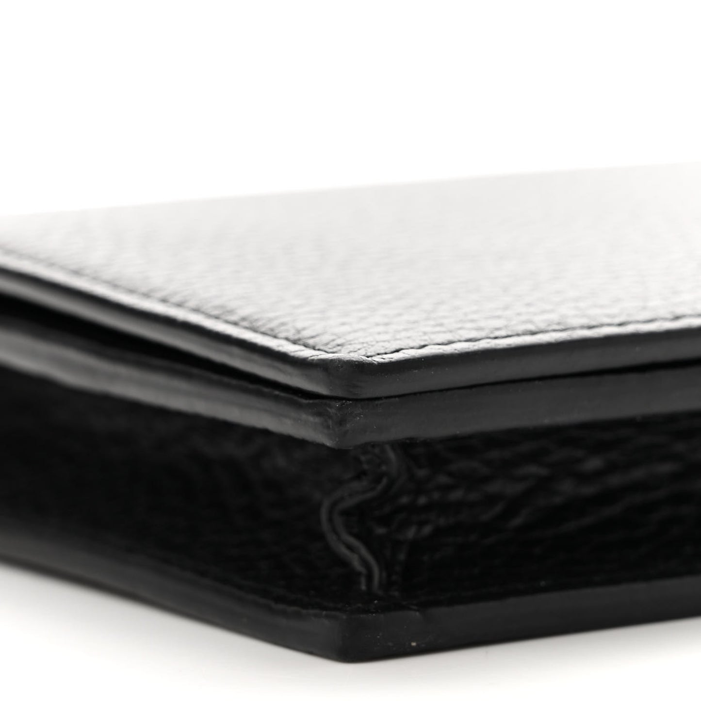 Dollar Calfskin Medium Betty Chain Wallet Black
