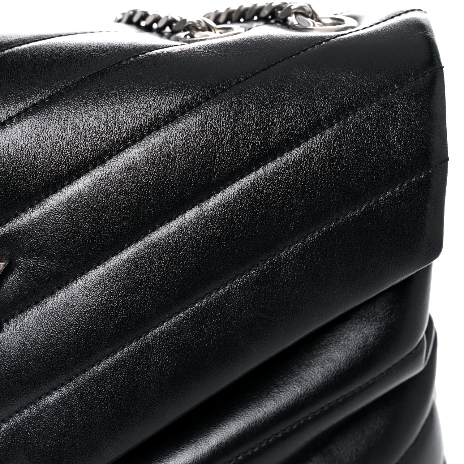 Saint Laurent Calfskin Y Quilted Monogram Medium Loulou Chain Satchel Black 23 of 25