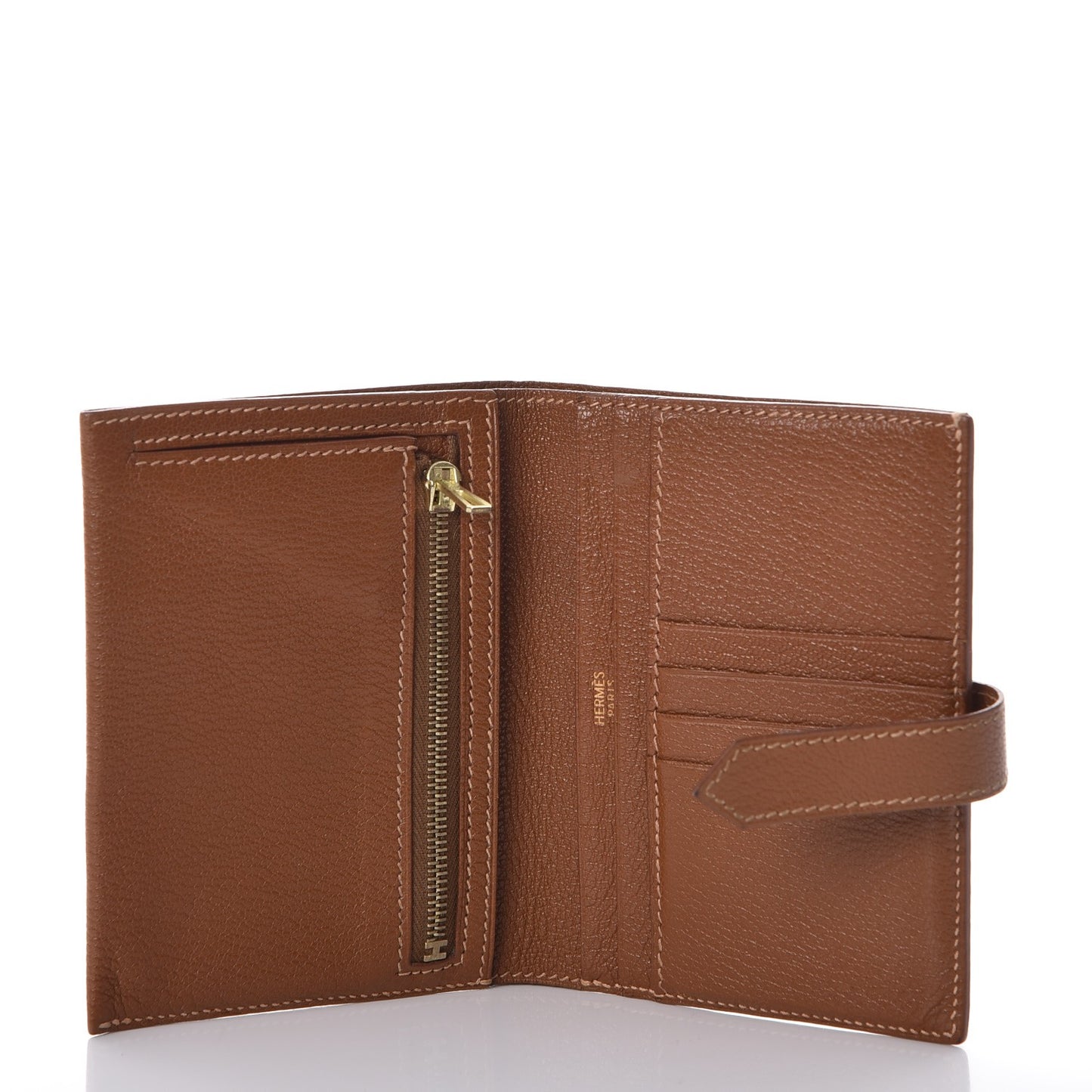 Chevre Mysore Bearn Compact Wallet Gold