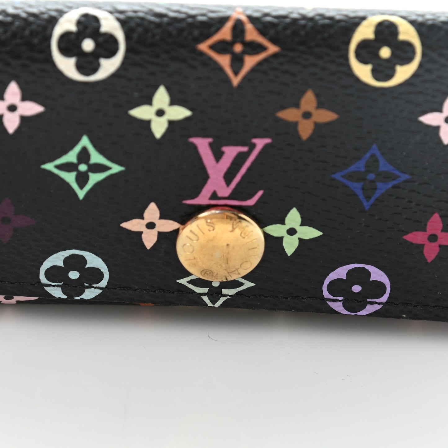 Monogram Multicolor Multicles 4 Key Holder Black Grenade