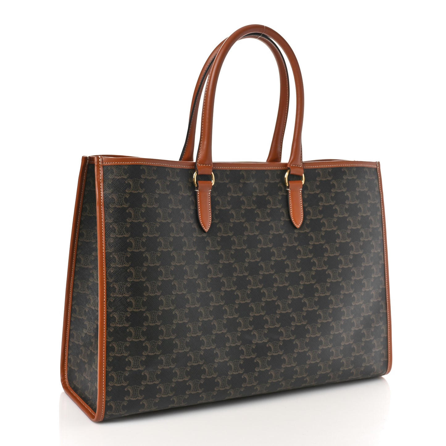Triomphe Canvas Calfskin Horizontal Cabas Tan