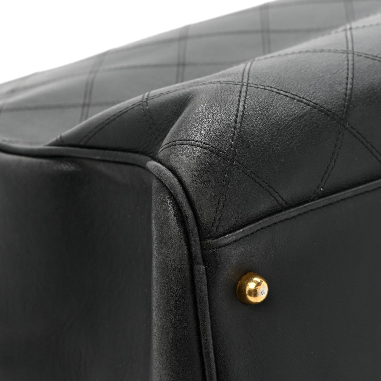 Calfskin Stitched XL Weekender Black