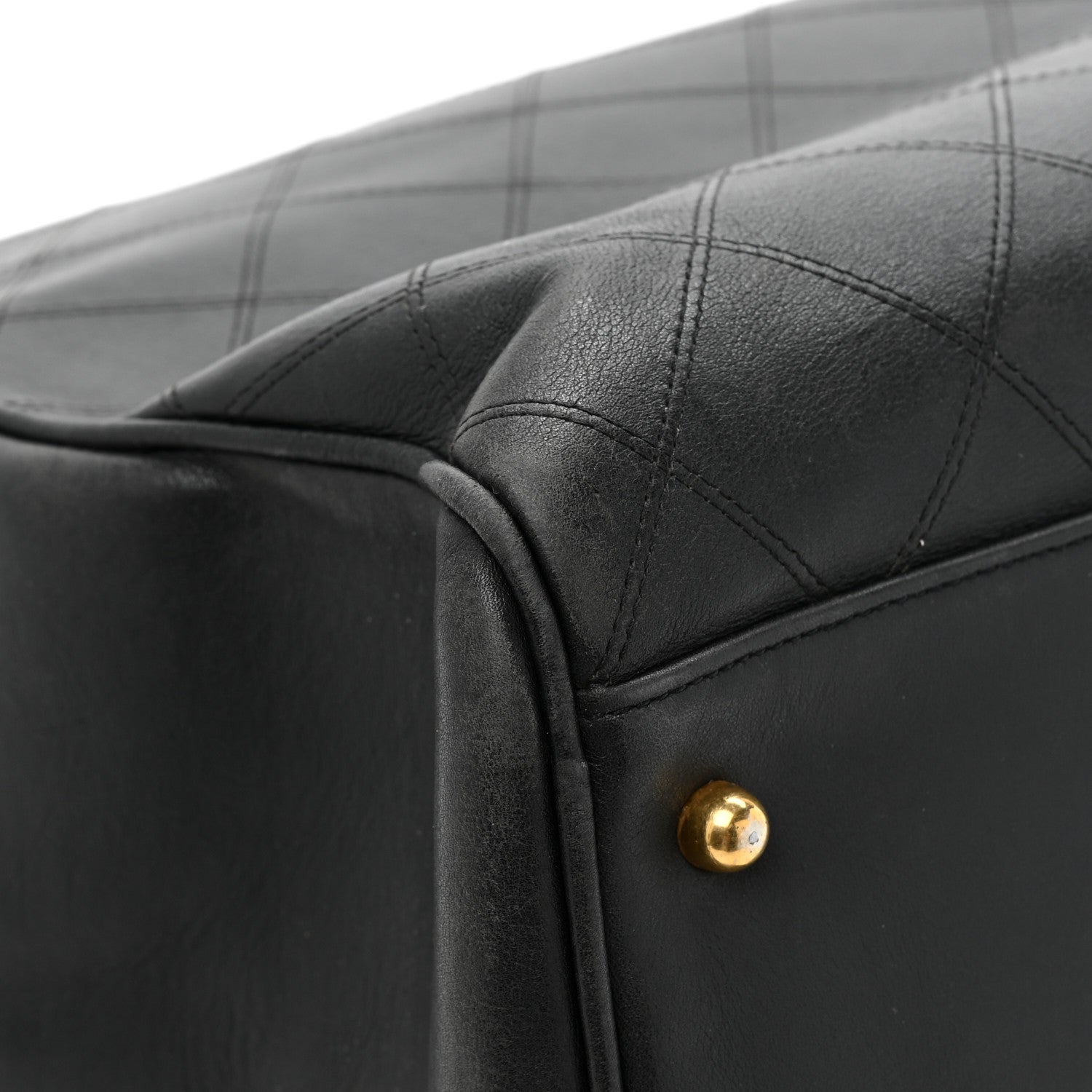 Chanel Calfskin Stitched XL Weekender Black 12 of 18