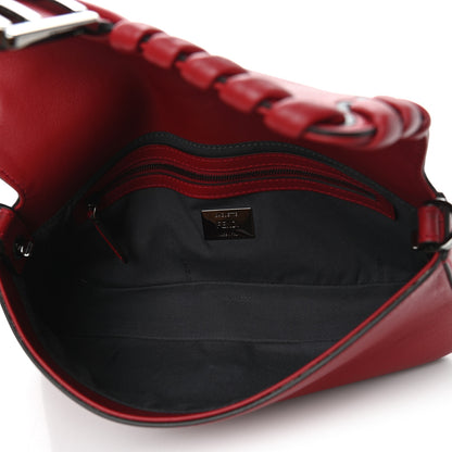 Fendi Vitello Dolce Lace Up Baguette Ribes 4 of 9